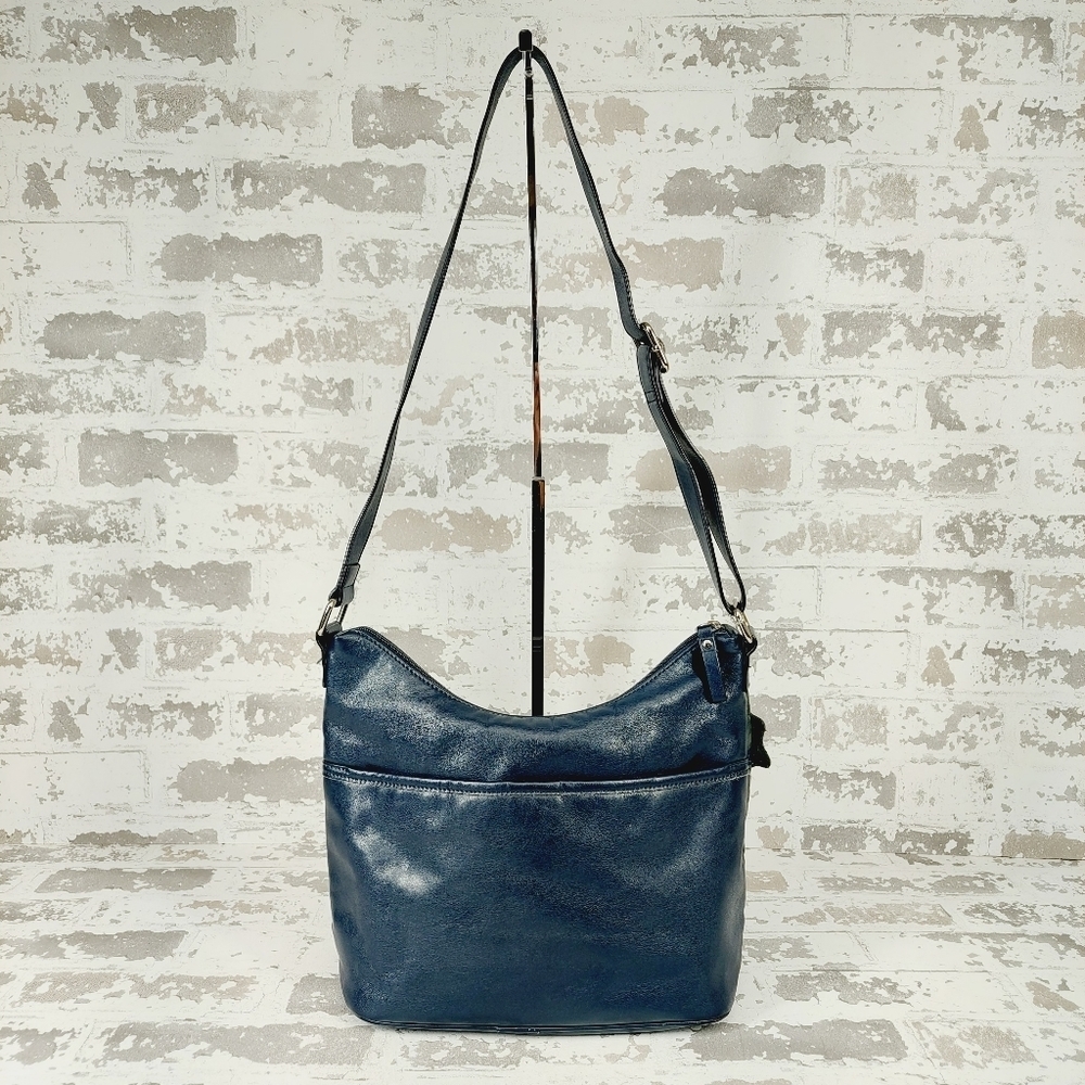 Giani Bernini Green Purse Blue 2Tone Classic Pattern Genuine Leather 0987 - Picture 8 of 14